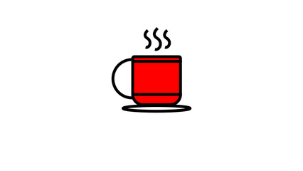 red cup icon with white background
