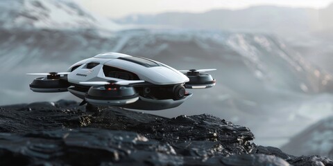 A fitness drone delivering personalized workout equipment to remote locations