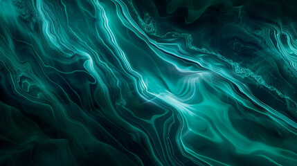 Obraz premium Design a wave background with an elegant neon effect, showcasing flowing, graceful lines. Opt for a color scheme of deep emerald greens and turquoise, providing a lush, sophisticated feel. Add a