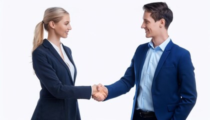 business woman shaking hands after a meeting