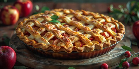 National Apple Pie Day apple pie with lattice crust, September 24th