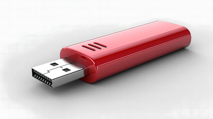 View of a Red USB Drive