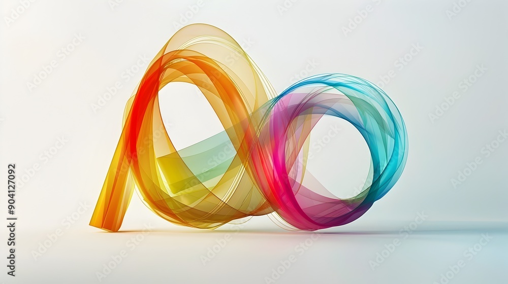 Poster captivating intertwined shapes in a vibrant kaleidoscope of colors and fluid motion