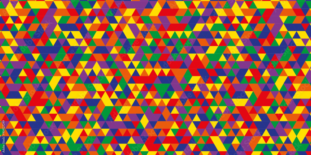 Poster triangle vector abstract geometric technology seamless pattern background. colorful triangular mosai