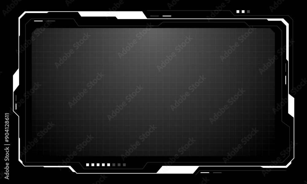 Poster hud frames white grey user interface elements design modern technology futuristic control panel scre
