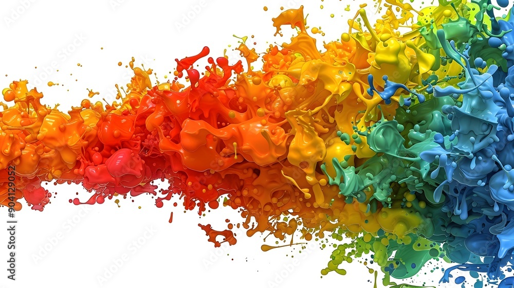 Poster vibrant fluid color explosion in motion abstract splash design