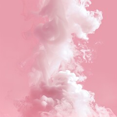 Fototapeta premium Ethereal White Smoke Clouds on Soft Pink Background. Abstract Creative Pattern for Advertising and Marketing Concepts. Delicate Vapor Swirls Creating Dreamy Atmosphere. AI-Generated High-Resolution Wa