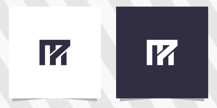 letter mp pm logo design vector