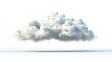 Fluffy White Cloud on Transparent Background, Realistic, Floating