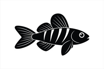  Bumblebee Goby fish silhouette black Vector artwork illustration