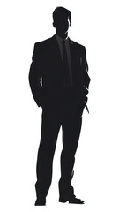 Obraz premium PNG Silhouette businessman standing confident pose