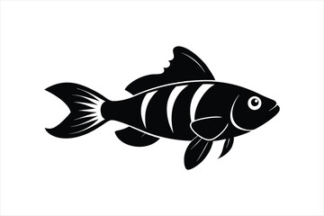  Bumblebee Goby fish silhouette black Vector artwork illustration