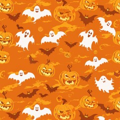 Halloween background with repeating patterns