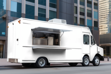 Food truck png mockup, transparent vehicle