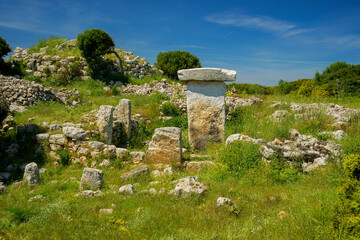 Taula from Sa Torreta (White Tower), Parc natural de s' Albufera des Grau, Menorca, Biosphere...