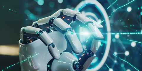 robotic hand , robotic hand with blur back ground, wallpaper for technology, 