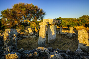 prehistoric settlement of Talatí de Dalt, sanctuary of "Taula", 1300 BC, Mahon, Menorca, Balearic Islands, Spain