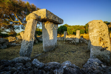 prehistoric settlement of Talatí de Dalt, sanctuary of "Taula", 1300 BC, Mahon, Menorca, Balearic Islands, Spain
