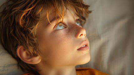 Fototapeta premium Portrait of a Worried Child: Coping with Anxiety and Mental Health Challenges