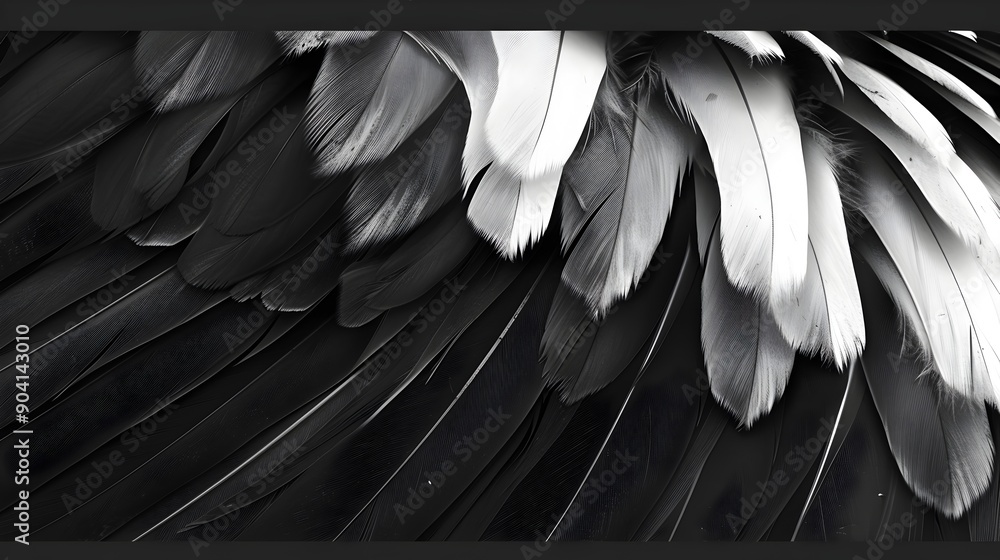 Aufkleber mesmerizing feather monochrome pattern background for elegant design