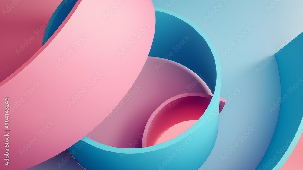 Poster abstract background with overlapping pink and blue circles. modern geometric design. great for websi