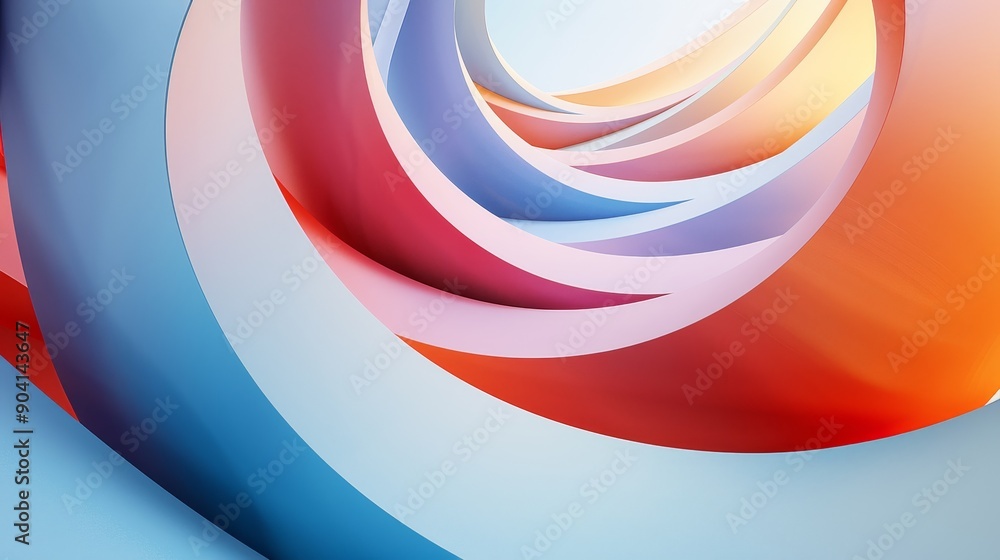 Poster Abstract colorful swirling pattern creating a dynamic, futuristic design.