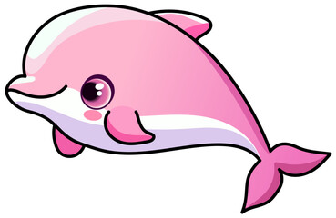 귀여운 분홍 돌고래 