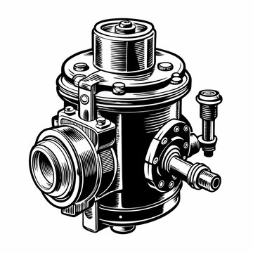black and white industrial valve clip art preview