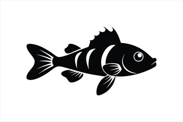  Bumblebee Goby fish silhouette black Vector artwork illustration