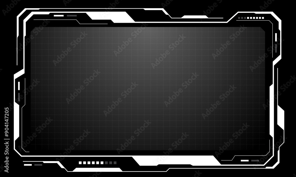 Poster hud frames white grey user interface elements design modern technology futuristic control panel scre
