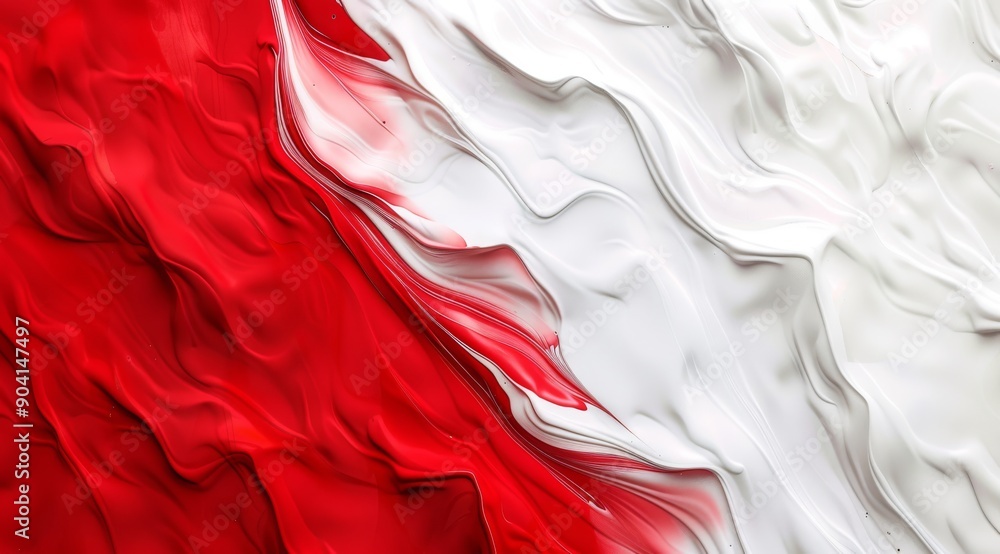 Aufkleber dynamic red and white flowing waves together create a vibrant and eyecatching abstract texture suita
