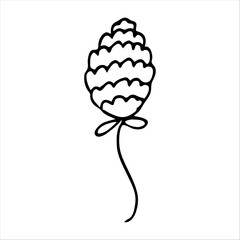 hand drawn simple botanical floral doodle element