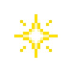 ドットで描かれた輝く光イラスト