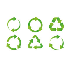 Recycle icon flat vector design