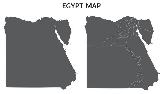 Egypt map. Map of Egypt in grey set