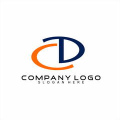 Simple modern CD or AD letter logo design.