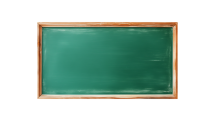 Green school desk cutout. School board on transparent background