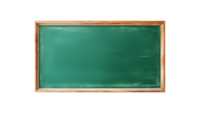 Green school desk cutout. School board on transparent background