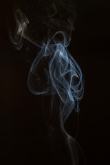 The artwork created from smoke is beautiful and gentle. Taken with a camera that has a high magnification rate.