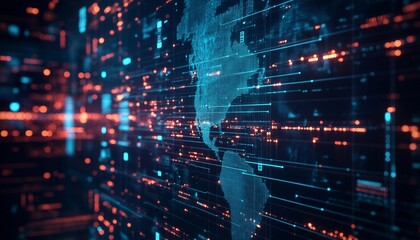 Fototapeta premium Cybersecurity for International Business: Secure Data Transmission and Privacy Controls