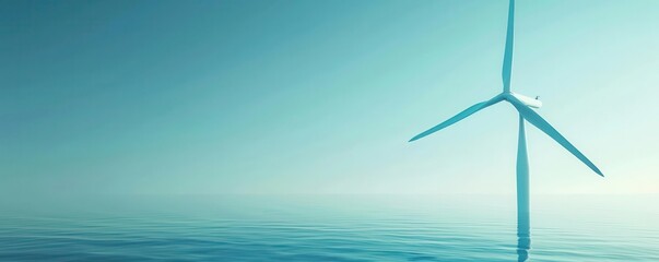 Clean energy from turbine blades in motion, modern power, front view, renewable technology, technology tone, Analogous Color Scheme, copy space for text