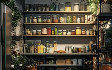Naklejka premium Pantry full of food