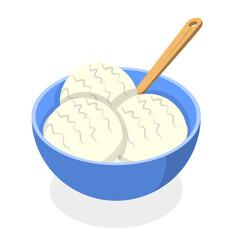 3D Isometric Flat Vector Set of Ice Creams, Collection of Cold Sweet Desserts. Item 5