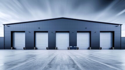 Obraz premium Modern Industrial Warehouse Exterior. Generative ai