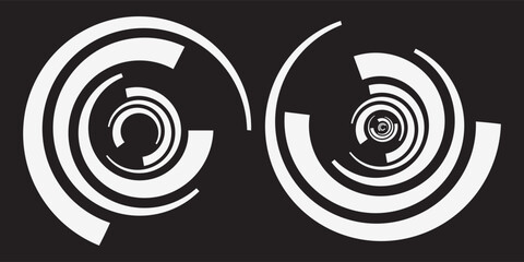 Hypnotic spiral background.Optical illusion style design. Vector