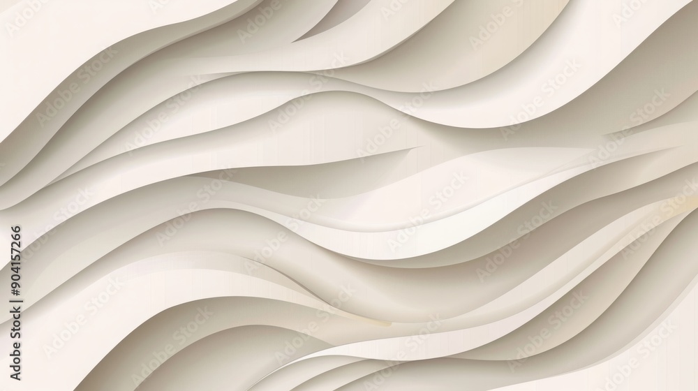 Poster abstract white background with smooth wavy lines, elegant and minimalist design. perfect for website