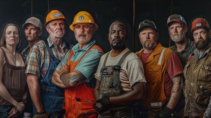 Group portrait of a moving crew