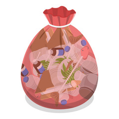 3D Isometric Flat Vector Illustration of Transparent Trash Bags, Waste Separation. Item 1