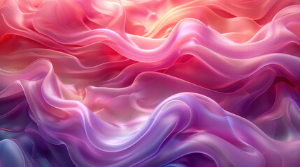 Obraz premium Abstract image of flowing fabric with vibrant gradients of orange, pink, purple, and blue, creating a dynamic and elegant visual effect. 