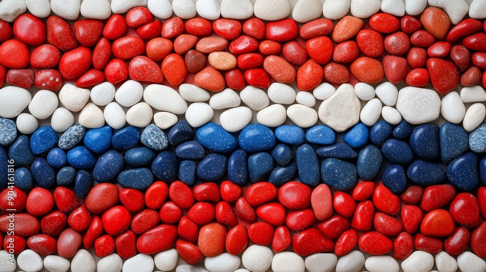 Poster Red, White and Blue Stones.